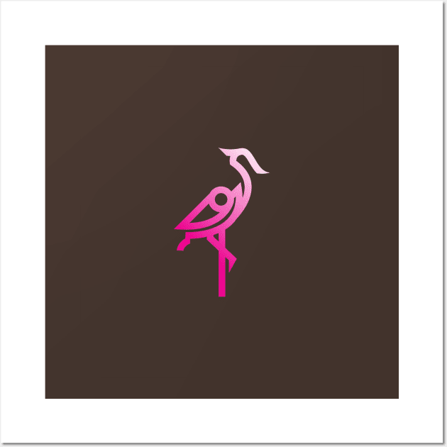 minimalist heron design Wall Art by Aksa Inov